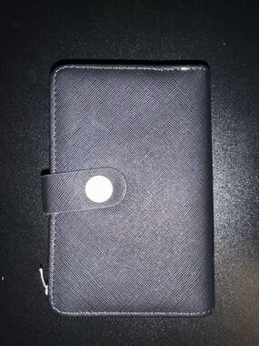 Saffiano Textured Snap Wallet - Black